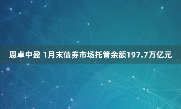 恩卓中盈 1月末债券市场托管余额197.7万亿元