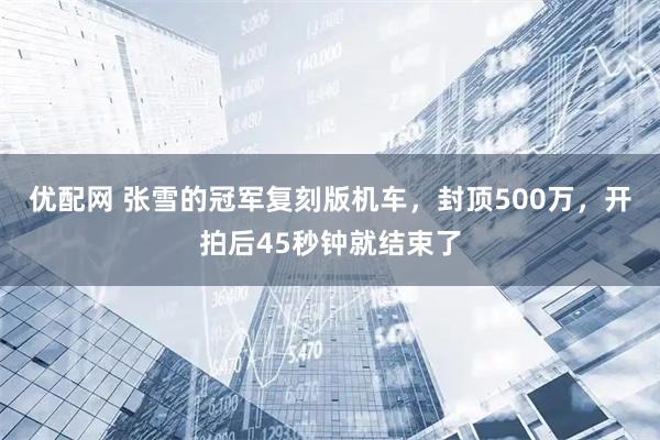 优配网 张雪的冠军复刻版机车，封顶500万，开拍后45秒钟就结束了