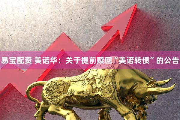 易宝配资 美诺华：关于提前赎回“美诺转债”的公告