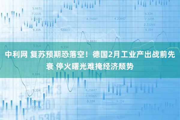 中利网 复苏预期恐落空！德国2月工业产出战前先衰 停火曙光难掩经济颓势