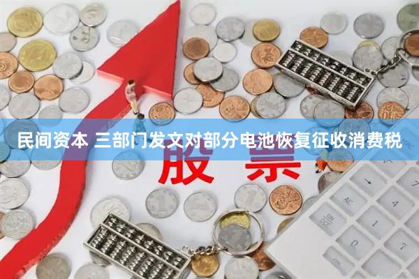 民间资本 三部门发文对部分电池恢复征收消费税